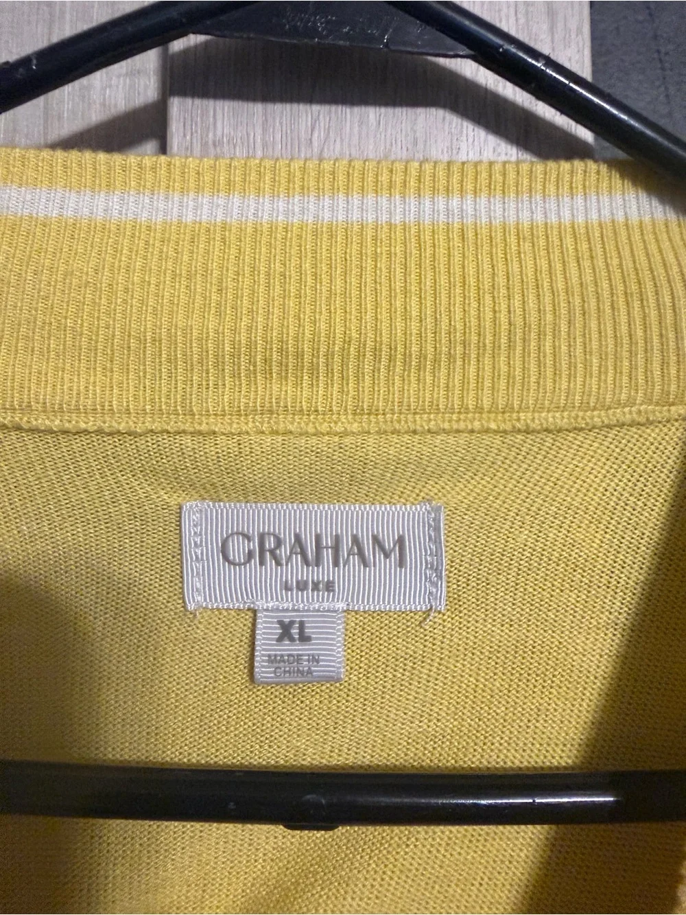 Graham Men’s Yellow Zip-Front Cardigan XL Sweater